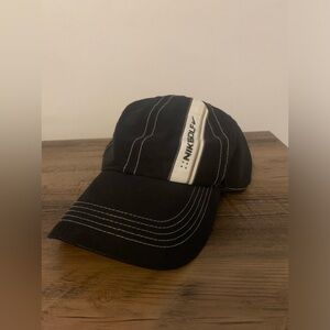 Vintage Nike Golf Dri-Fit Marled Black Strapback Hat Embroidered Logo Adjustable